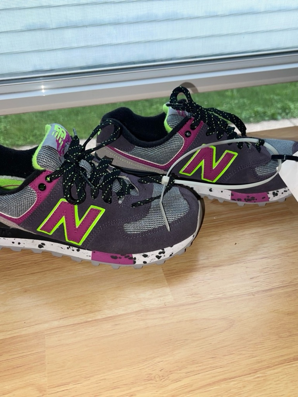 New Balance Kids Purple & Neon Green Trail Sneakers